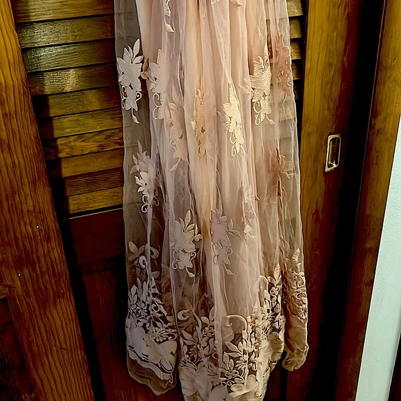 Ankle length pink flower dress - Picture 2 of 3